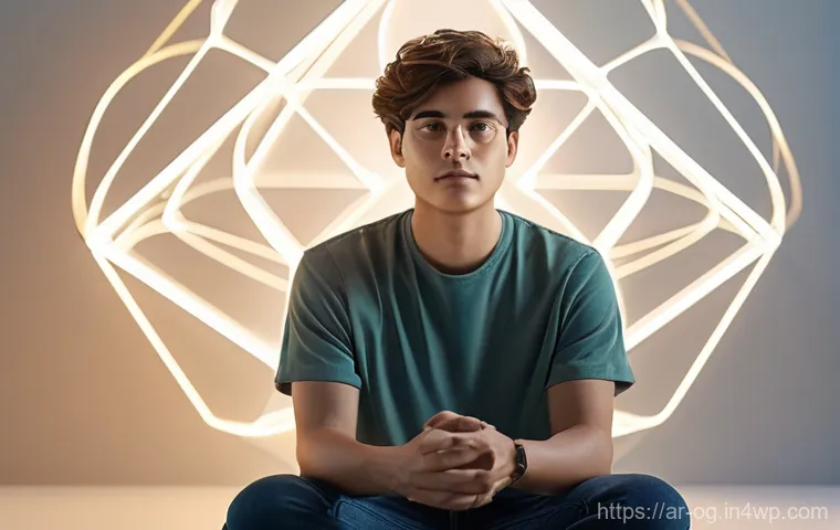 시각적 사고 훈련을 통한 개인 성장 - **Prompt:** A young adult, around 25 years old, sits in a minimalist, sunlit study, experiencing a m...