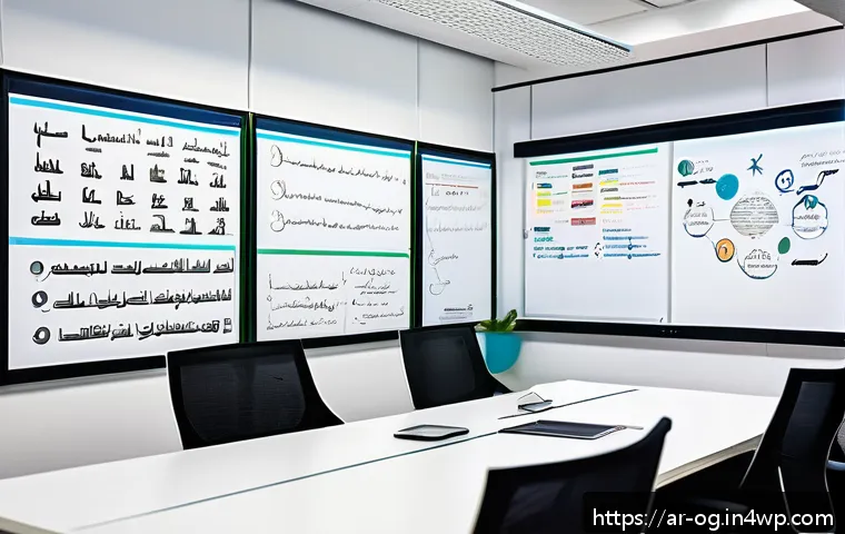 시각적 사고를 활용한 스케치 노트 기법 - A visually rich workspace featuring an Arabic-speaking professional organizing ideas with colorful m...